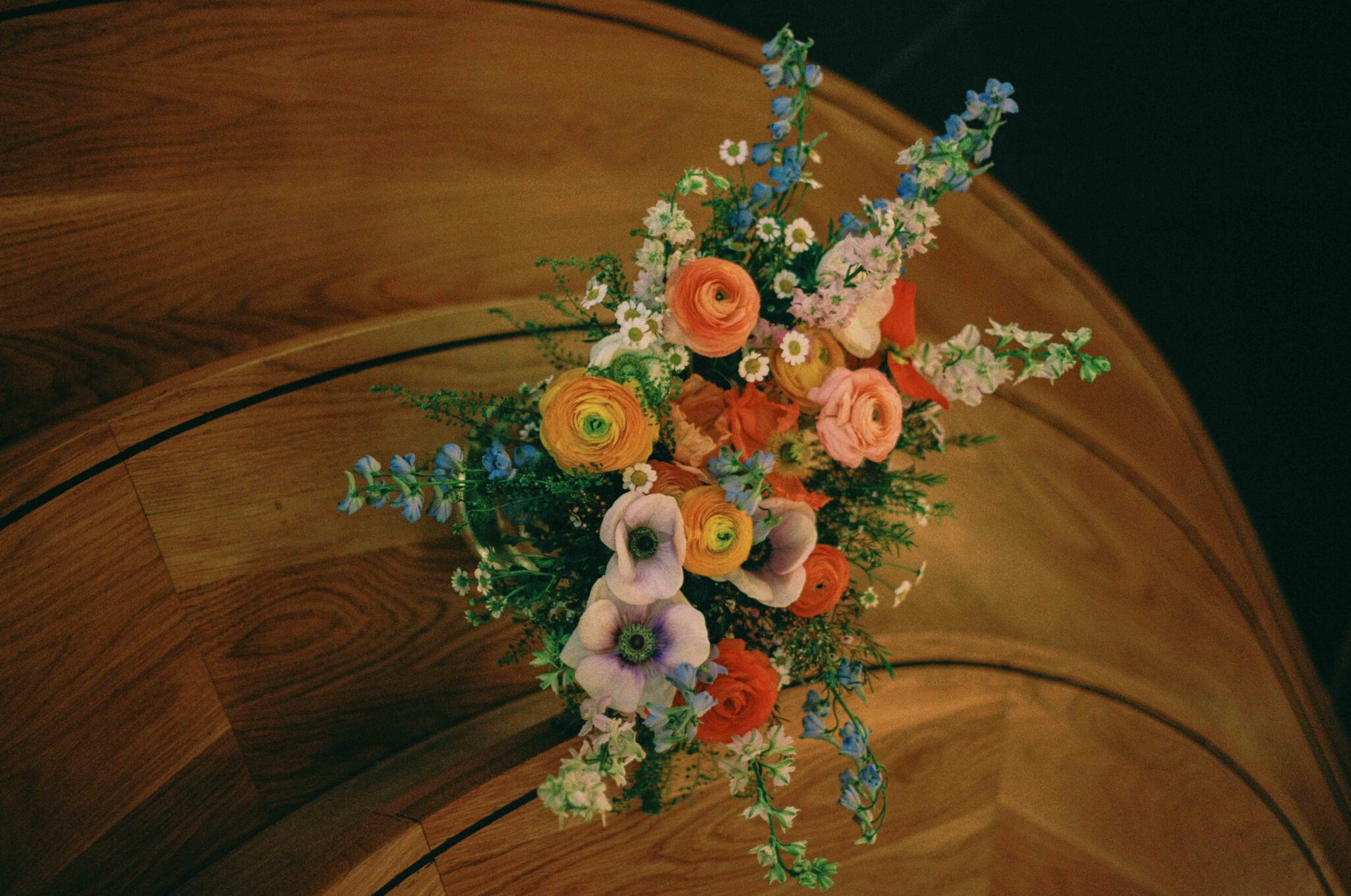 flowers and floral 35mm film photography of a wedding in asheville, nc