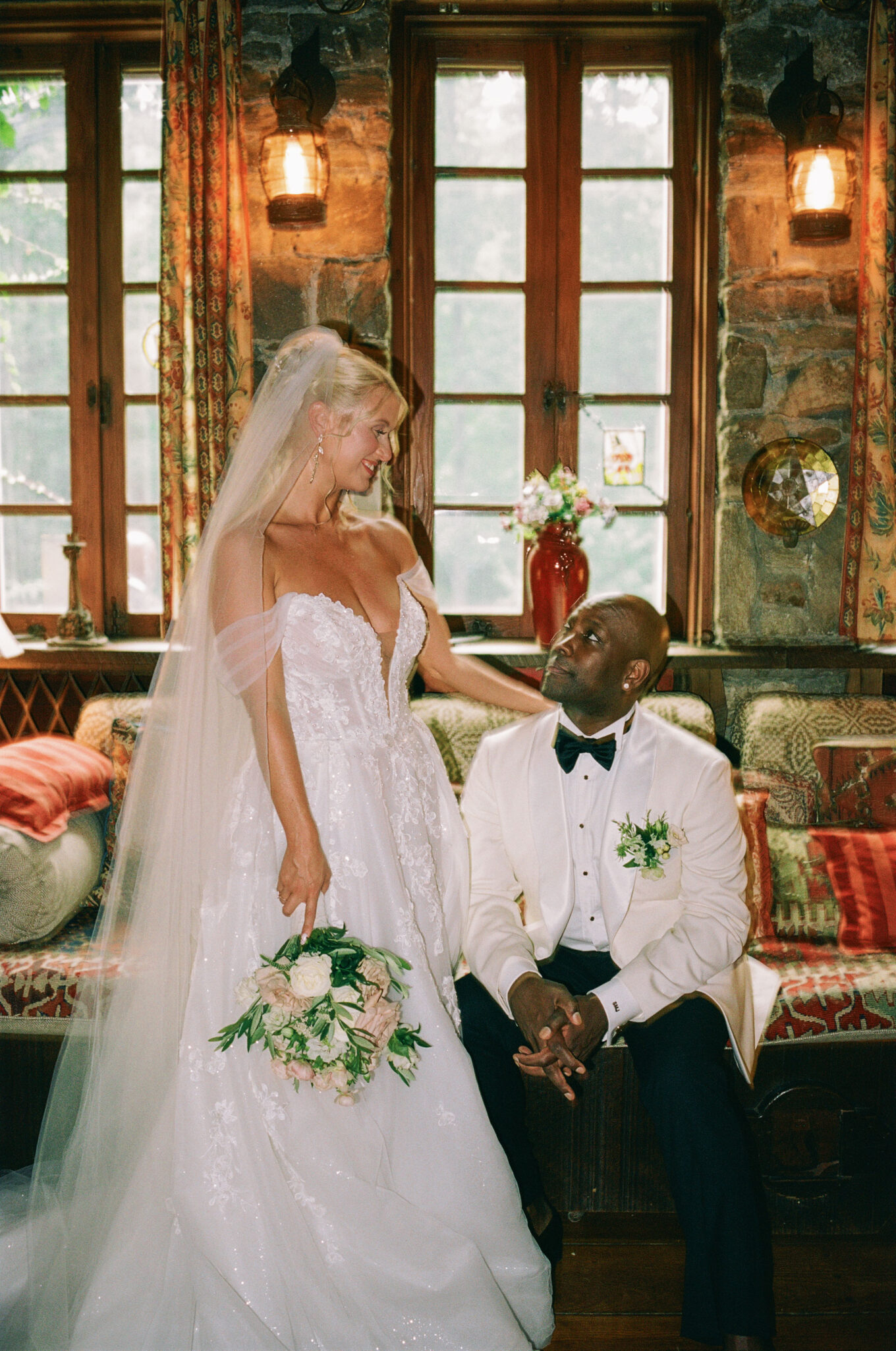 at douglas ellington house 35mm film photography of a wedding in asheville, nc