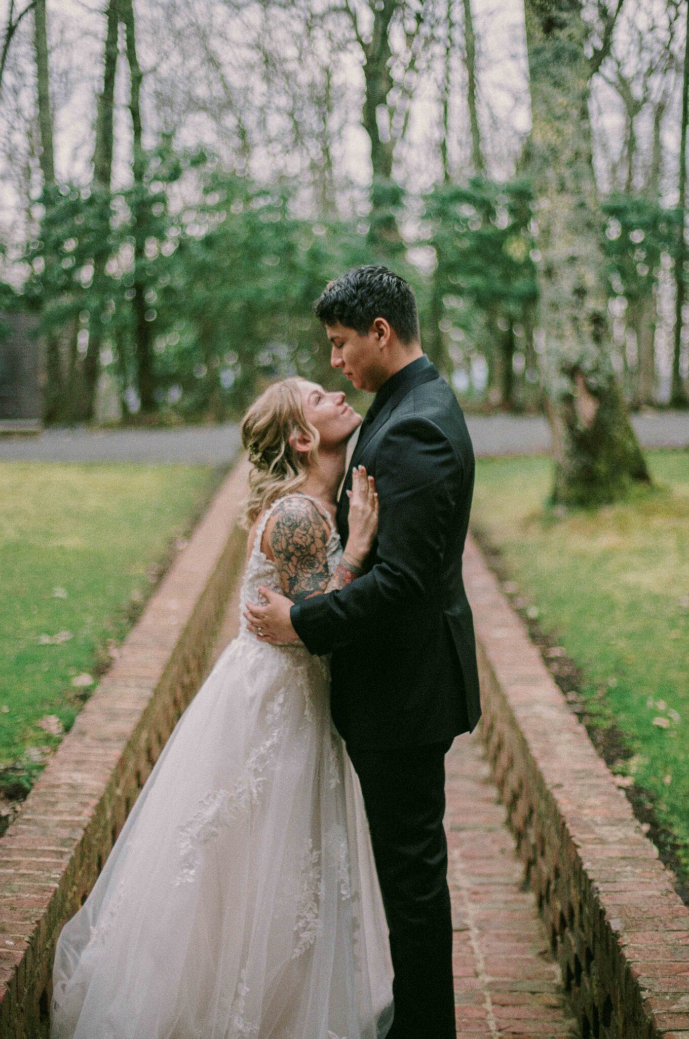 35mm film photography of a wedding in asheville, nc