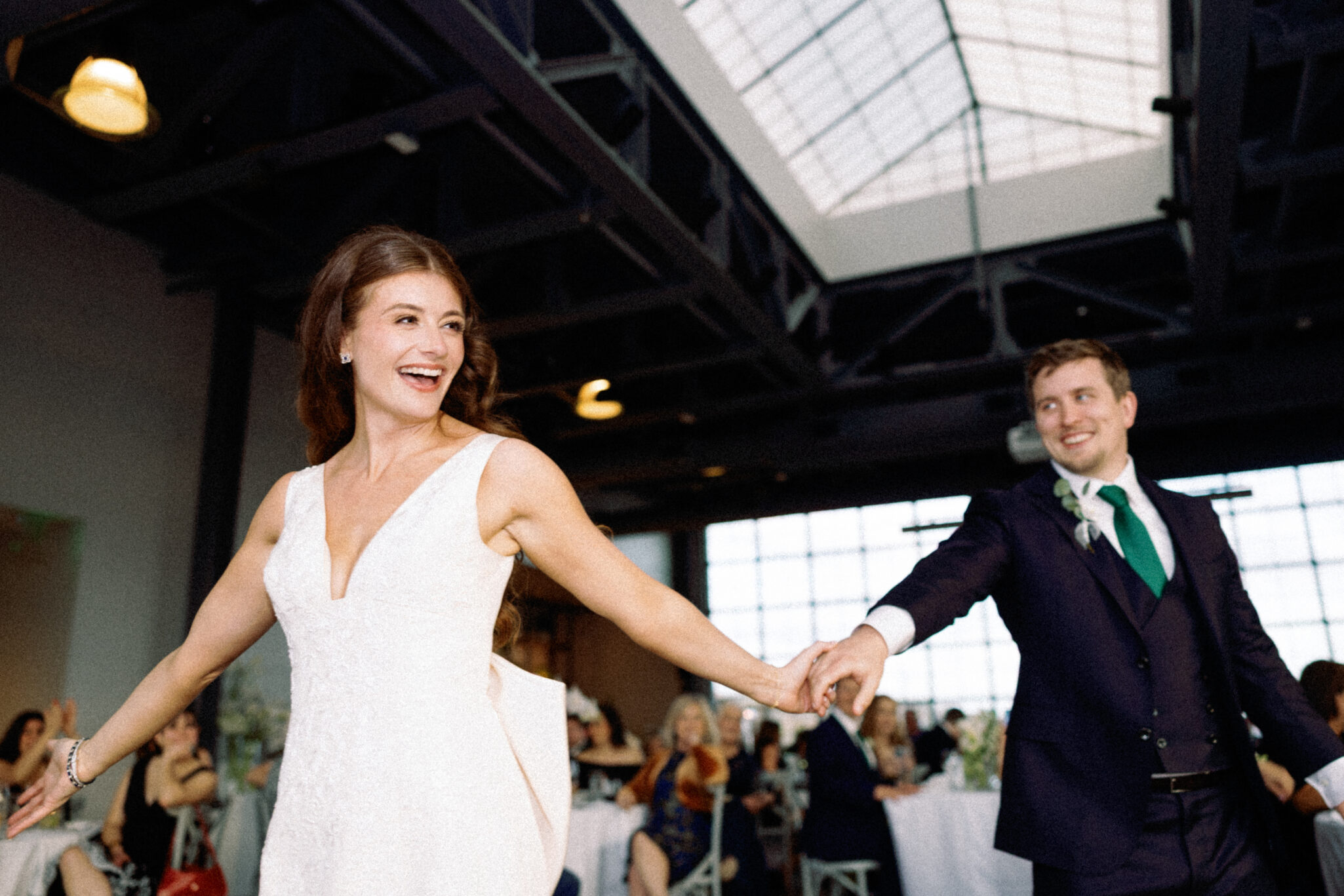 Rooftop wedding dancing downtown asheville from The Solarium