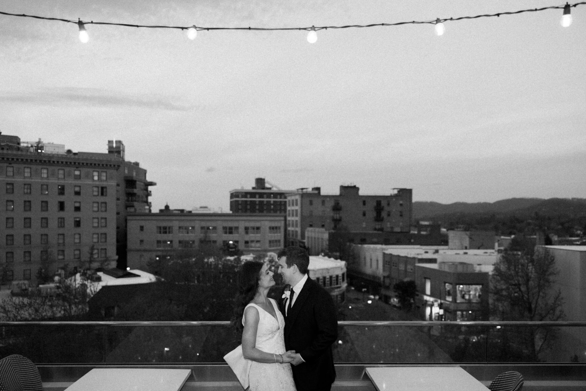 Rooftop view of downtown Asheville from The Solarium