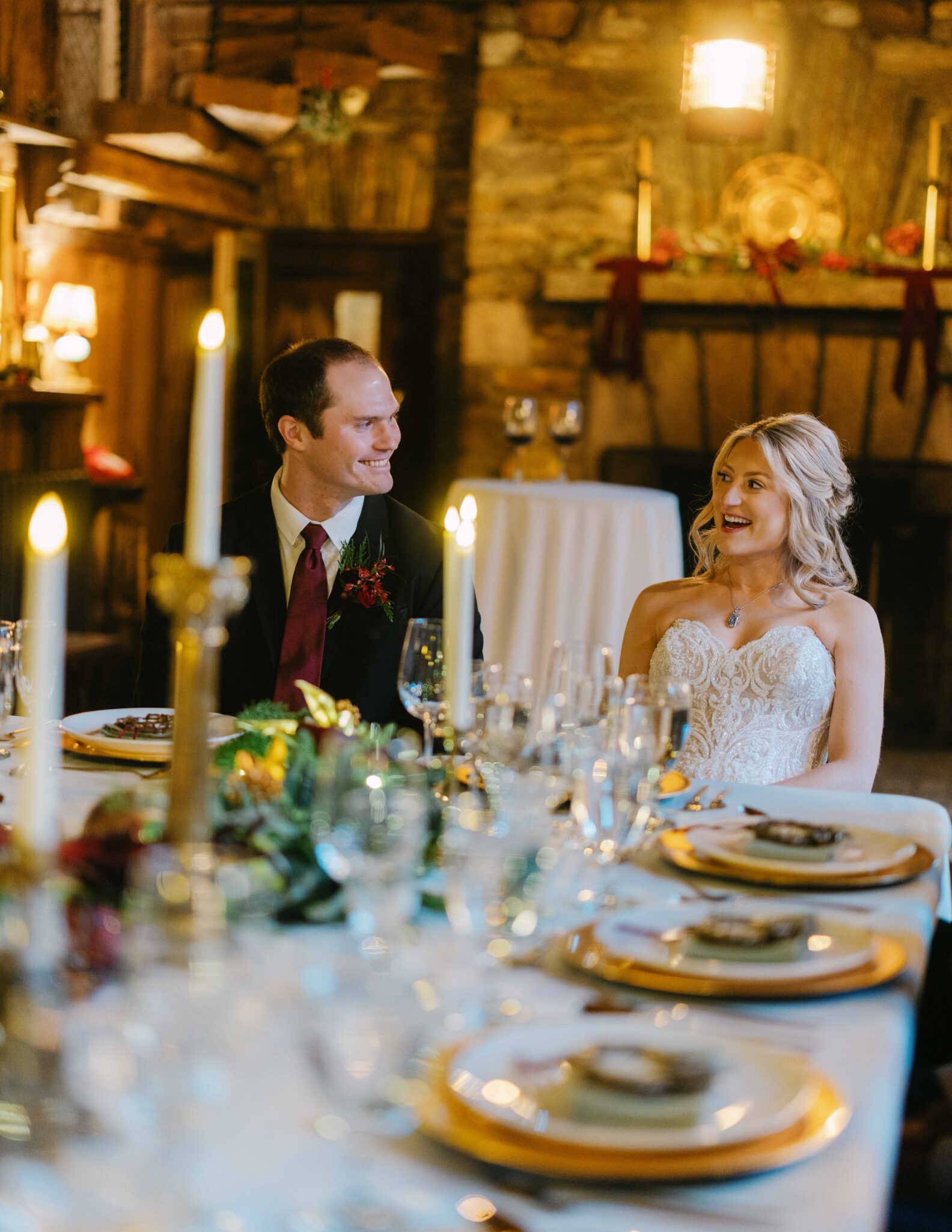 bride and groom at intimate dinner at douglas ellington house asheville nc wedding