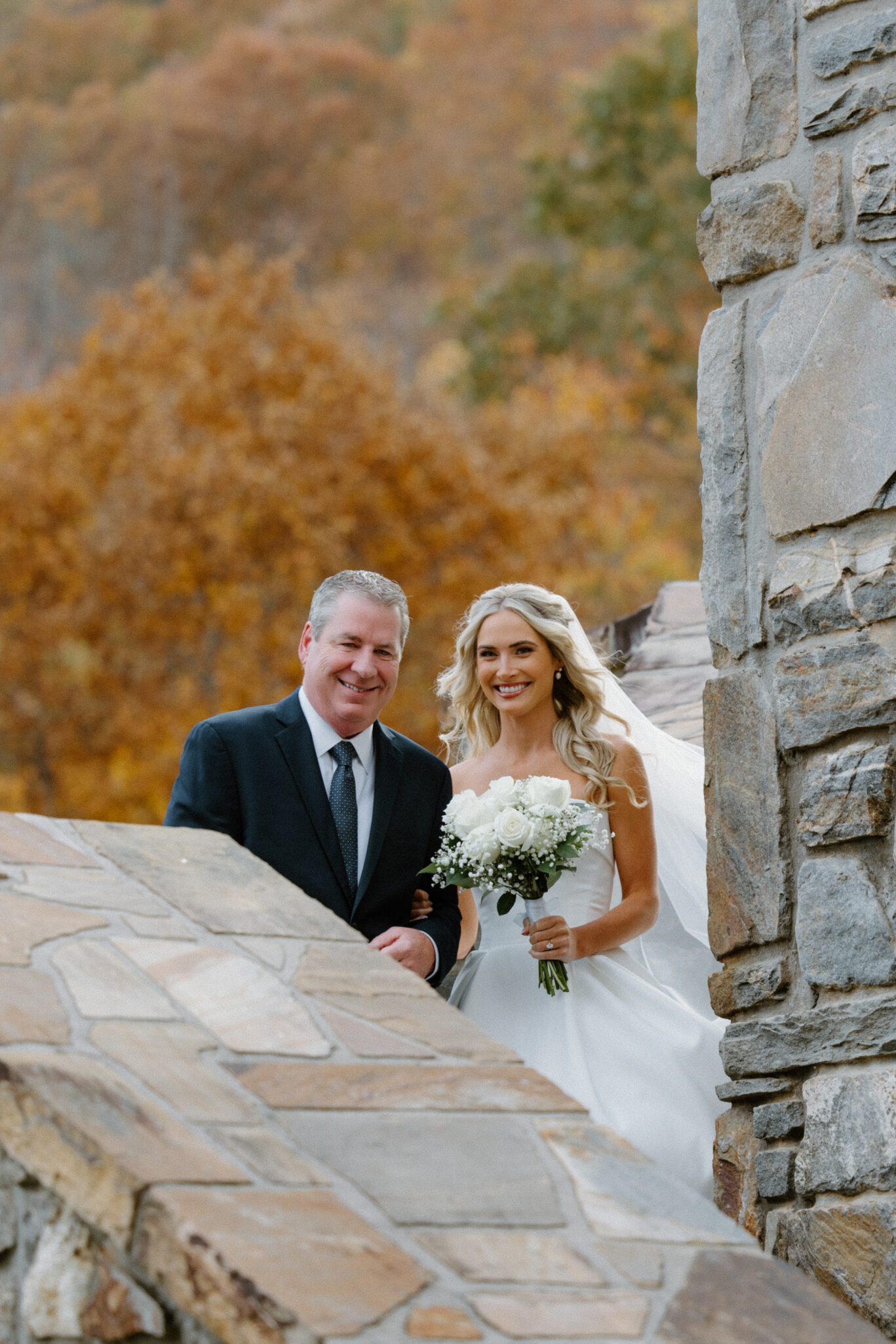 Fall Mountaintop mansion Wedding Ceremony at Castle Ladyhawke 