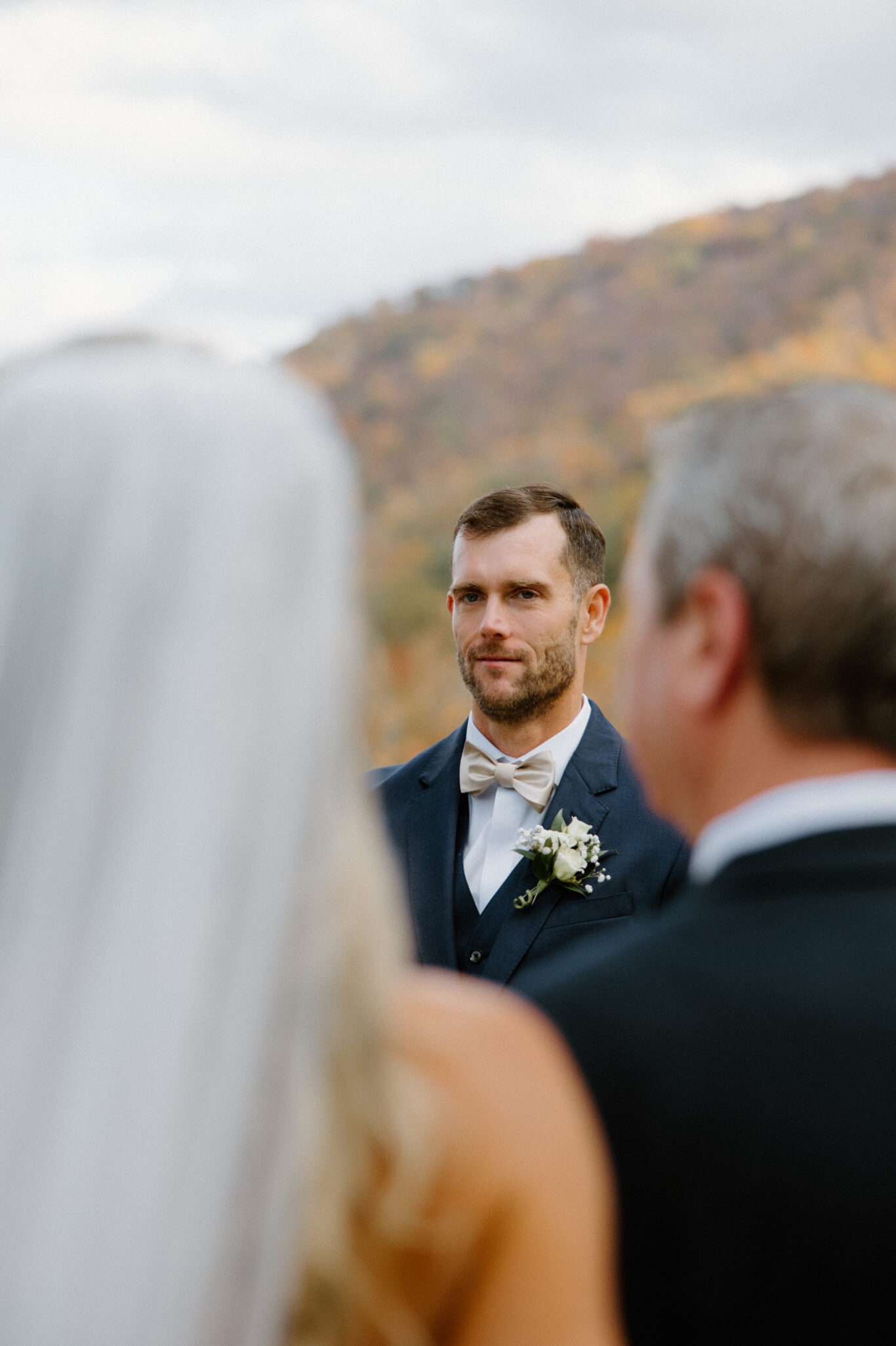 Fall Mountaintop mansion Wedding Ceremony at Castle Ladyhawke 