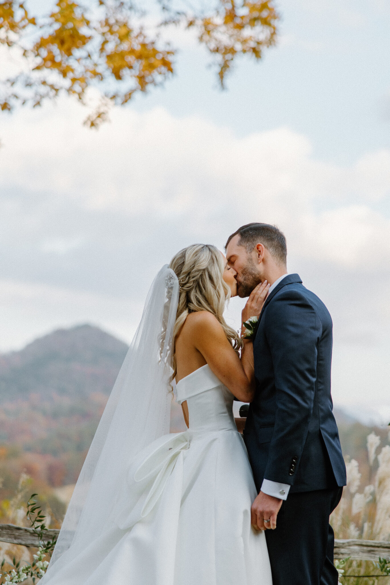 Fall Mountaintop mansion Wedding Ceremony at Castle Ladyhawke 