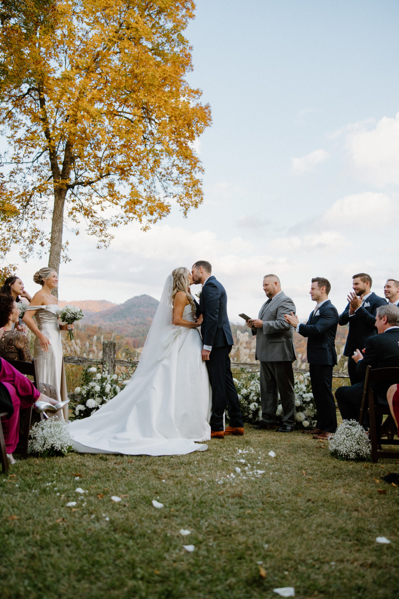 Fall Mountaintop mansion Wedding Ceremony at Castle Ladyhawke 