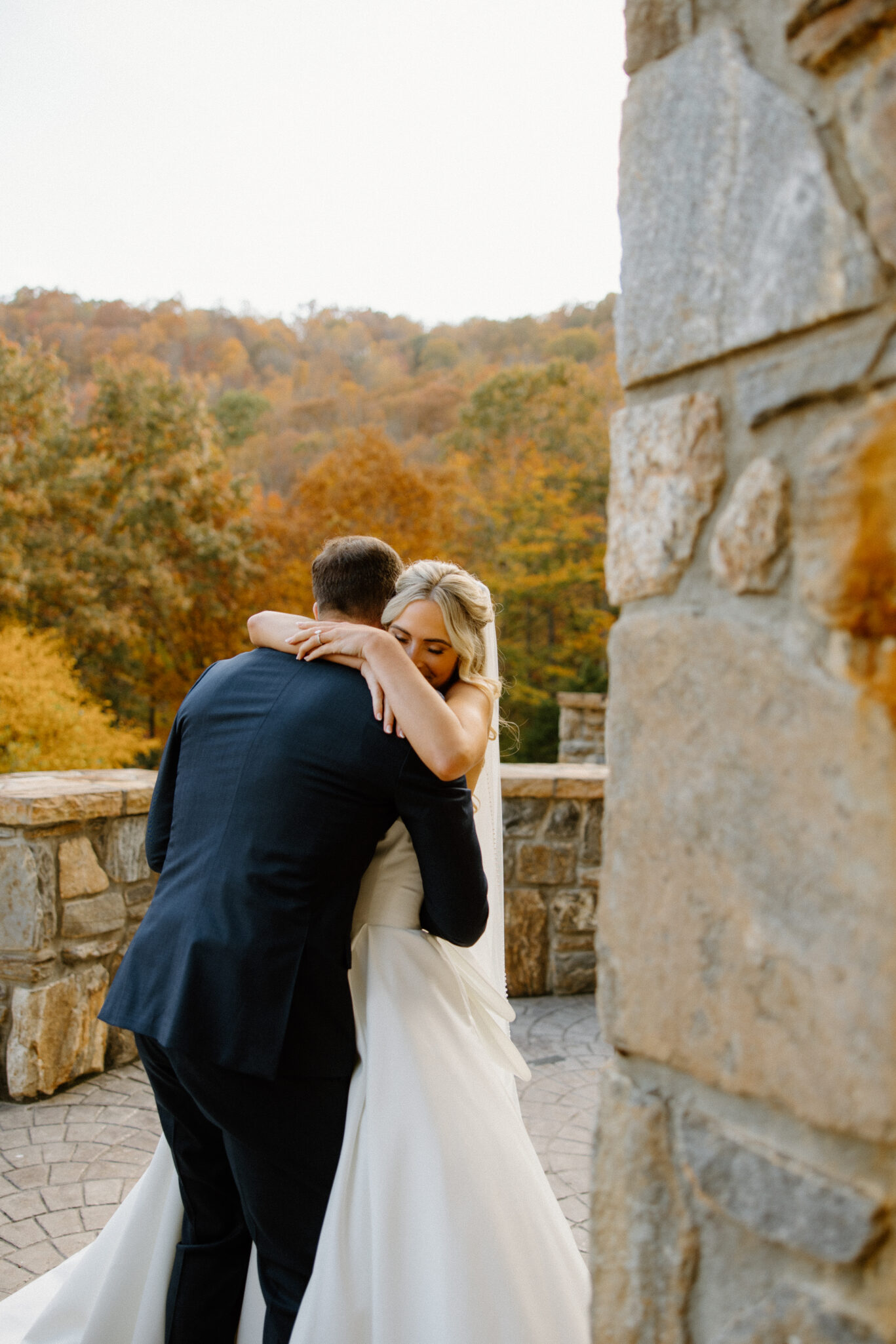 Fall Mountaintop mansion Wedding Ceremony at Castle Ladyhawke 