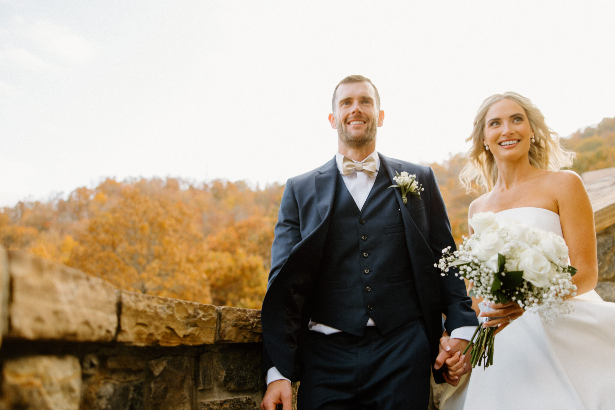 Fall Mountaintop mansion Wedding Ceremony at Castle Ladyhawke 