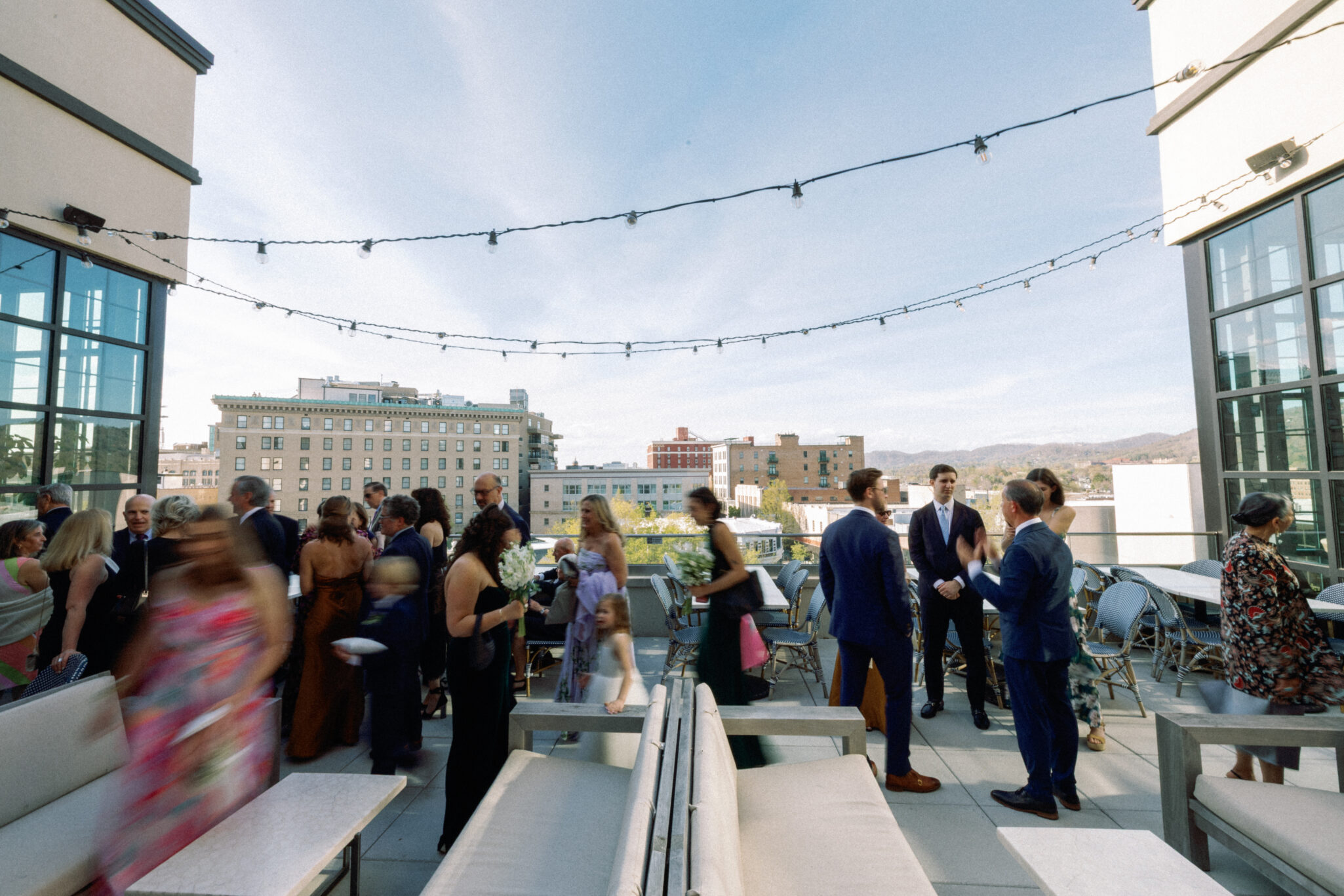 Rooftop view of downtown Asheville from The Solarium