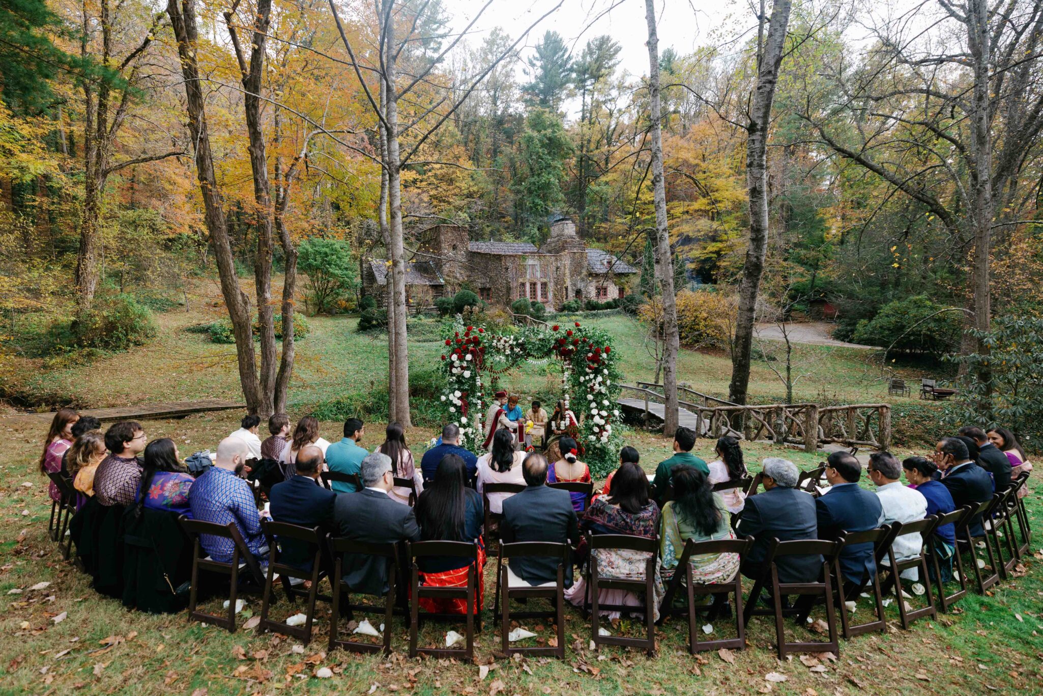 Wide Full Baraat moment captured with documentary-style photography at the Douglas Ellington House.