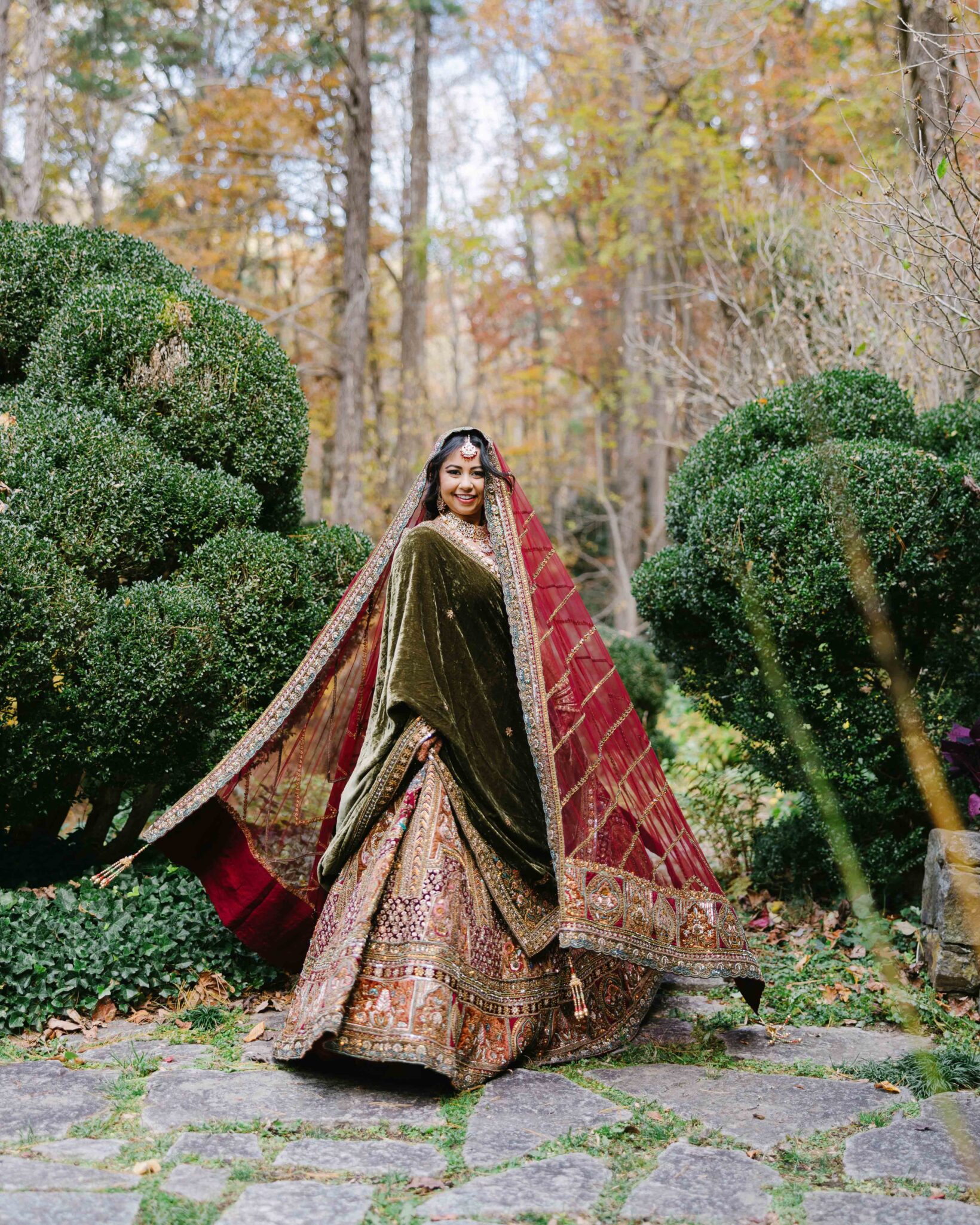 Indian Bride getting ready inside Douglas Ellington House, Asheville Wedding venue. 