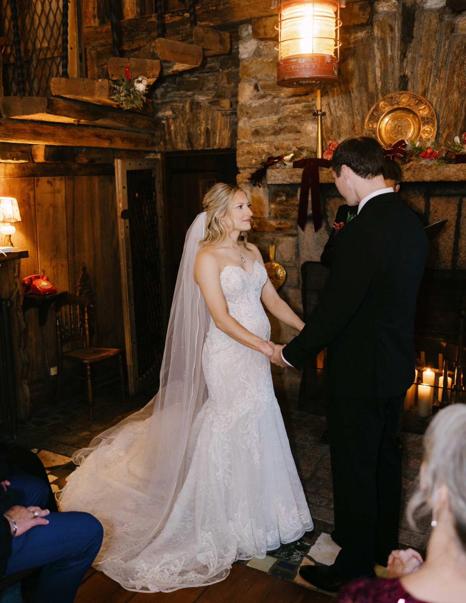 indoor wedding ceremony at douglas ellington house